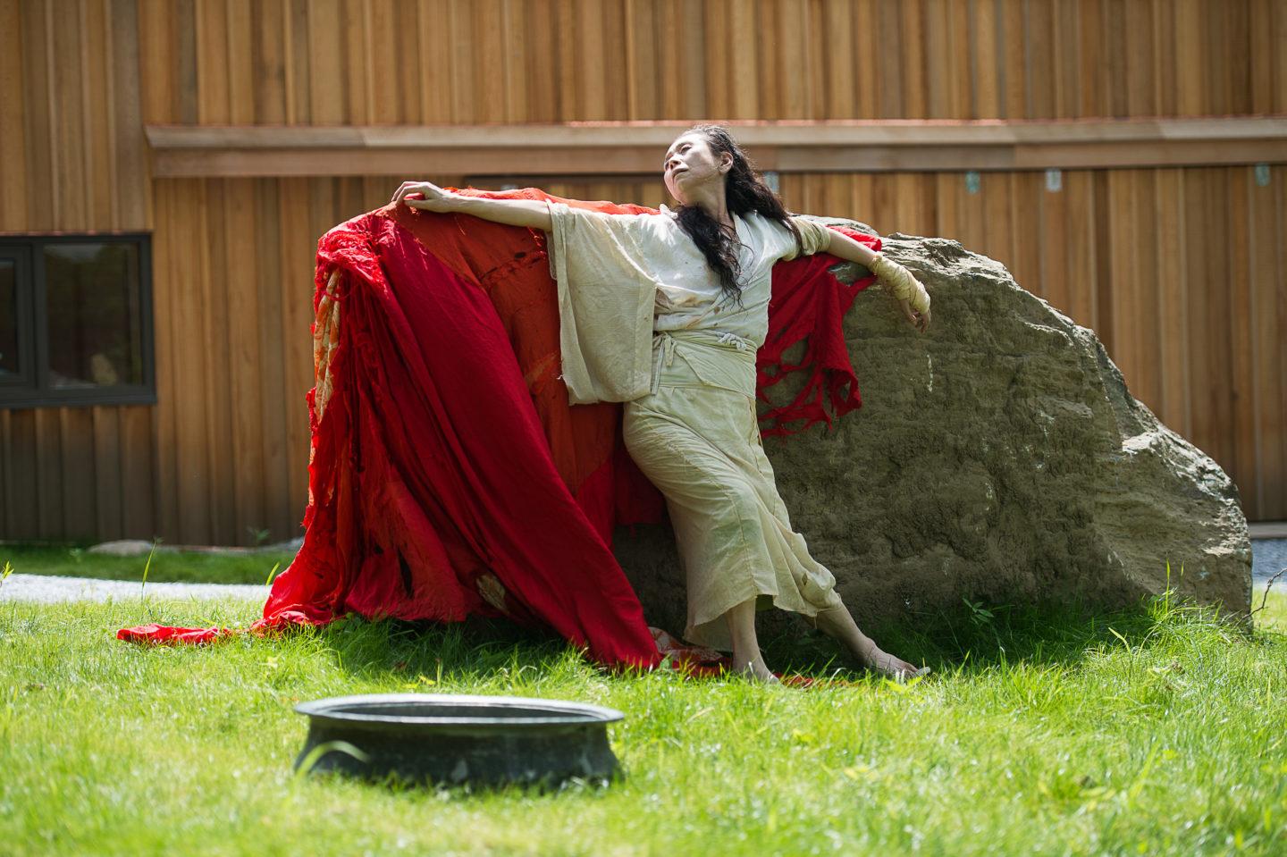 Eiko Otake in A Body at the Pillow; photo Brooke Trisolini