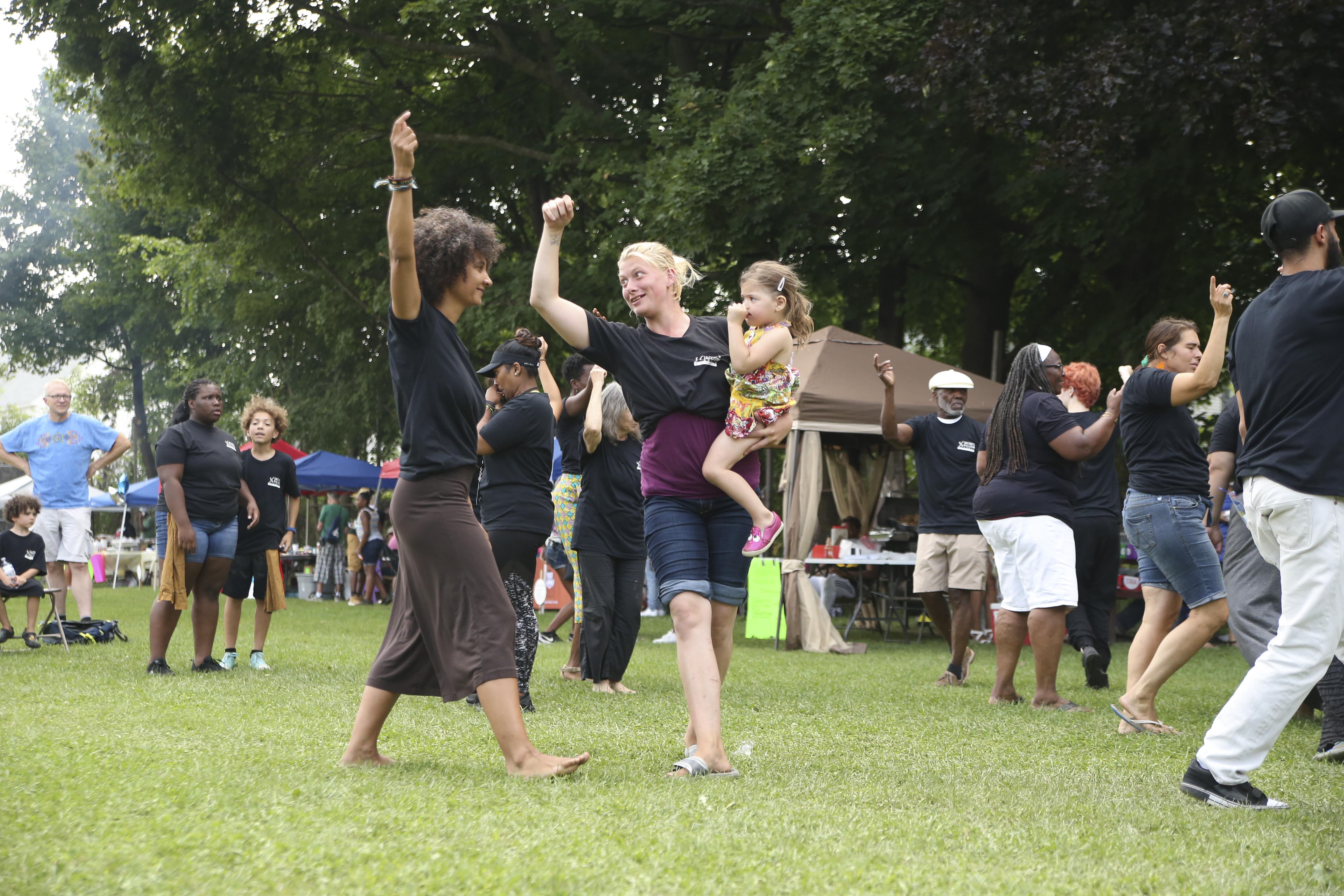 Kassie Lockenwitz with Pittsfield Moves! at NAACP Gather-In Festival; photo Noor Eemaan