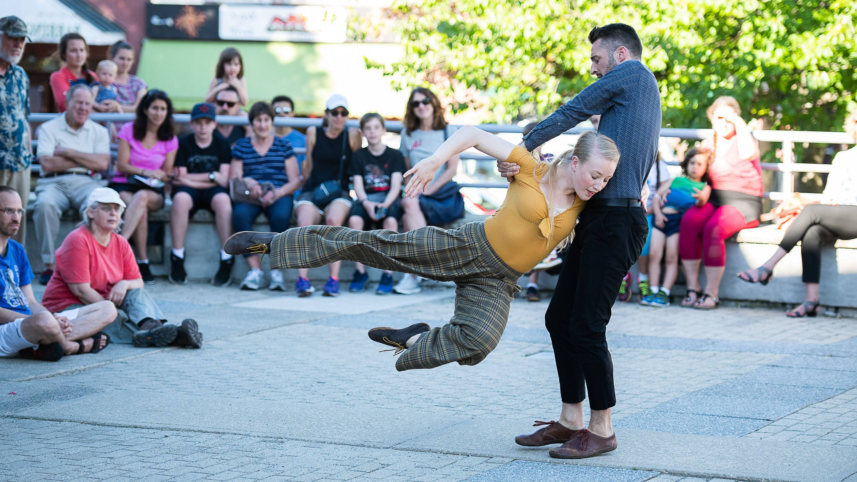 Janis Claxton Dance Pop-Up Performance in Great Barrington; photo Christopher Duggan