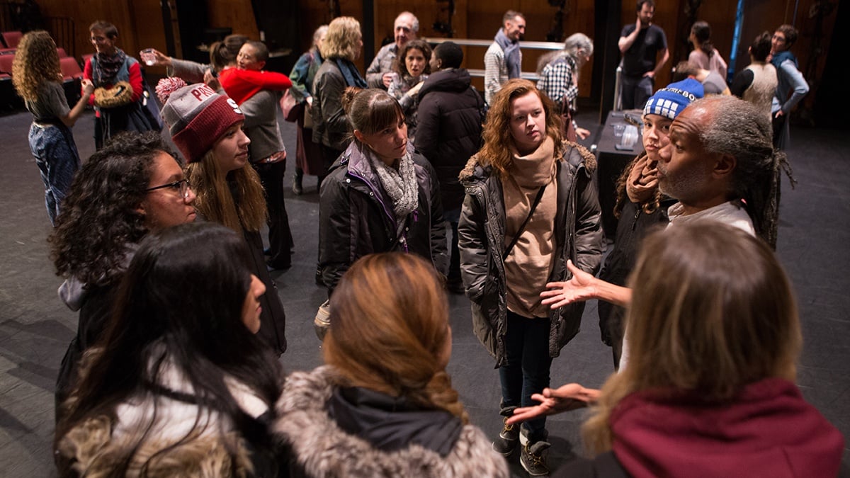 Springfield College students speak with Reggie Wilson