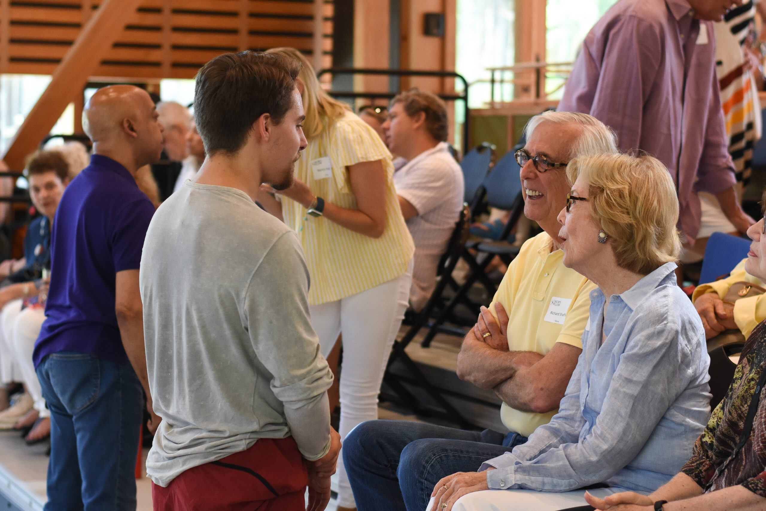 2019 Contemporary Program dancer, Zane Unger, with 2019 School Sponsors Richard and Linda Schaffer; photo Grace Kathryn Landefeld