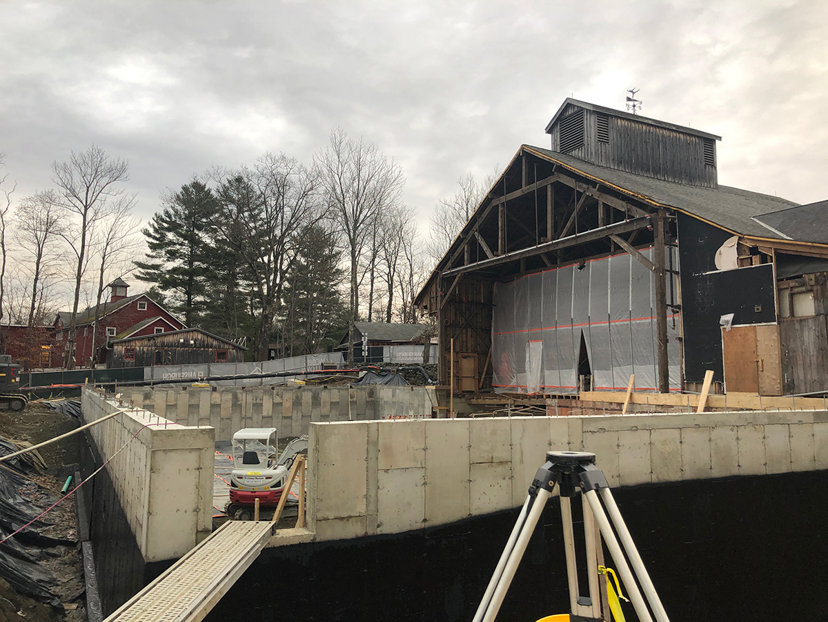 Renovation and construction on the historic Ted Shawn Theatre.