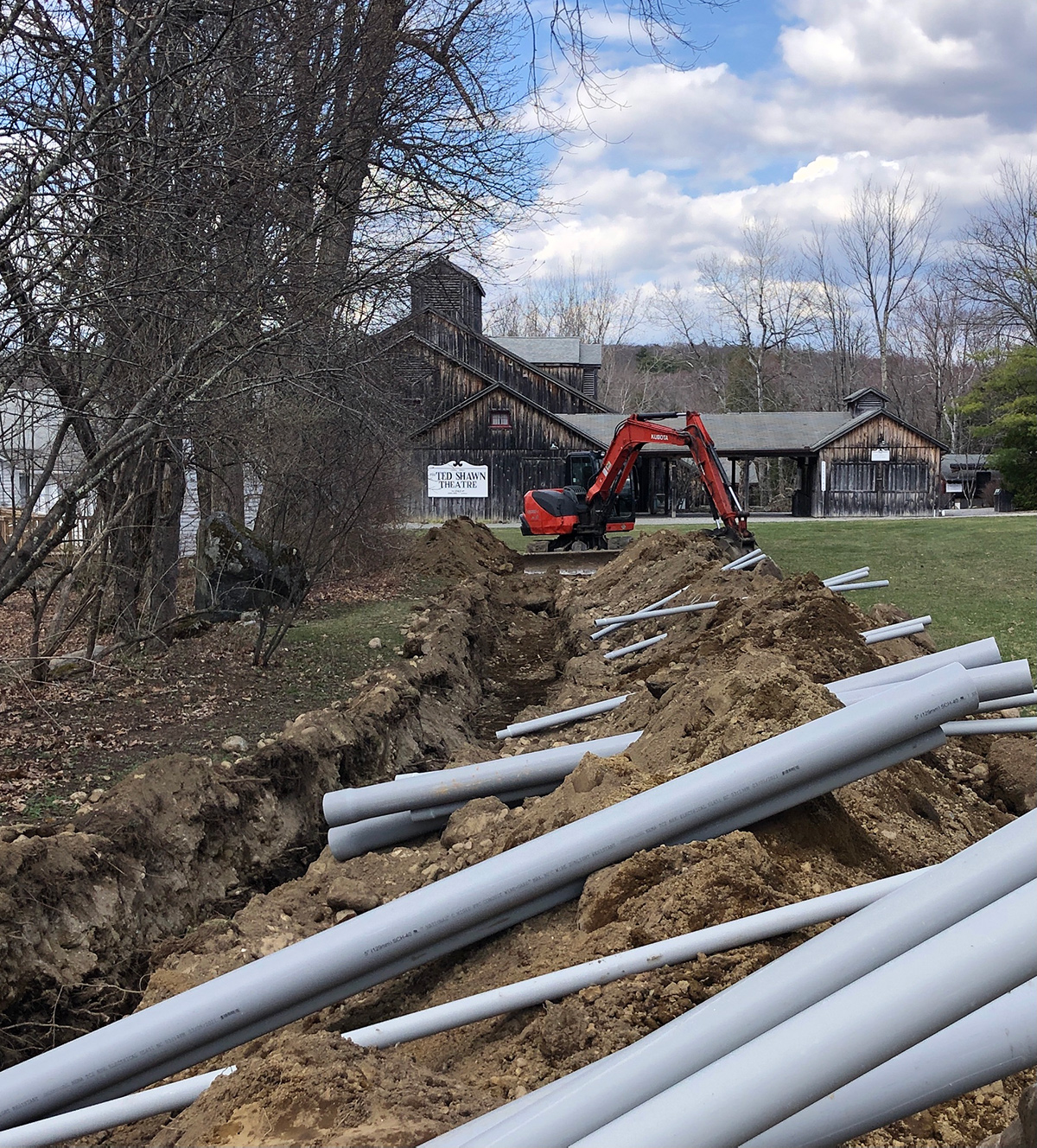 Renovation and construction on the historic Ted Shawn Theatre.