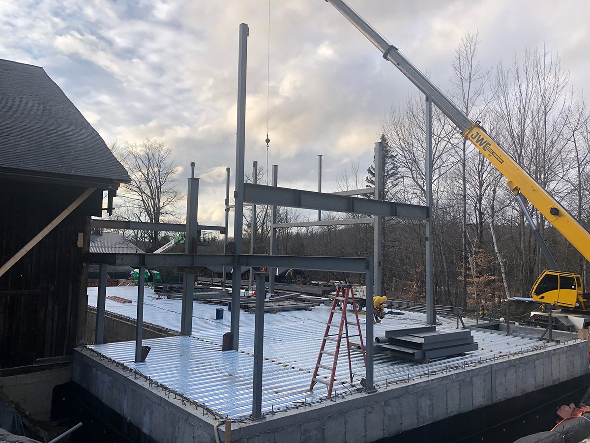 Renovation and construction on the historic Ted Shawn Theatre.