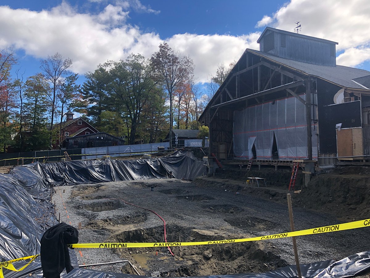 Renovation and construction on the historic Ted Shawn Theatre.