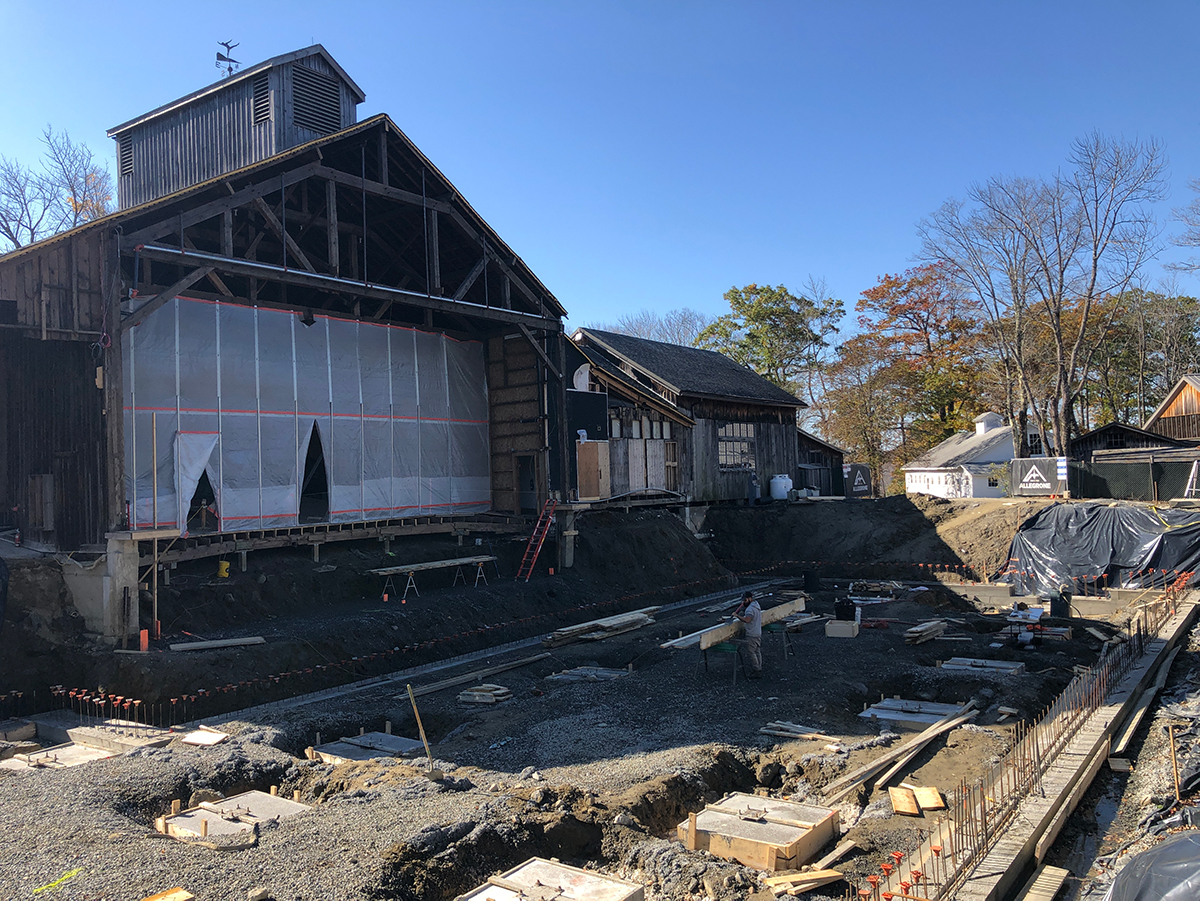 Renovation and construction on the historic Ted Shawn Theatre.