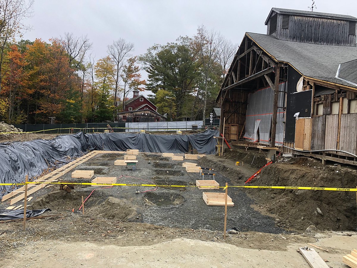 Renovation and construction on the historic Ted Shawn Theatre.