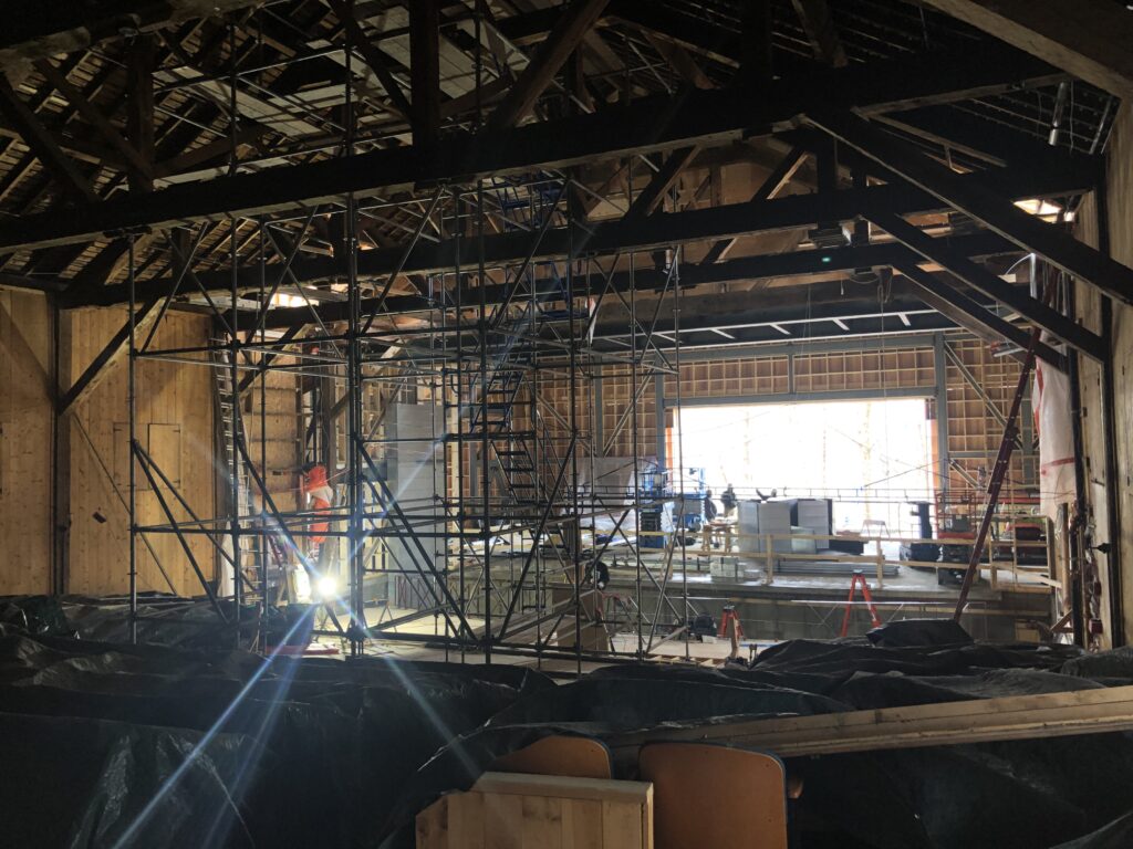 Renovation and construction on the historic Ted Shawn Theatre.