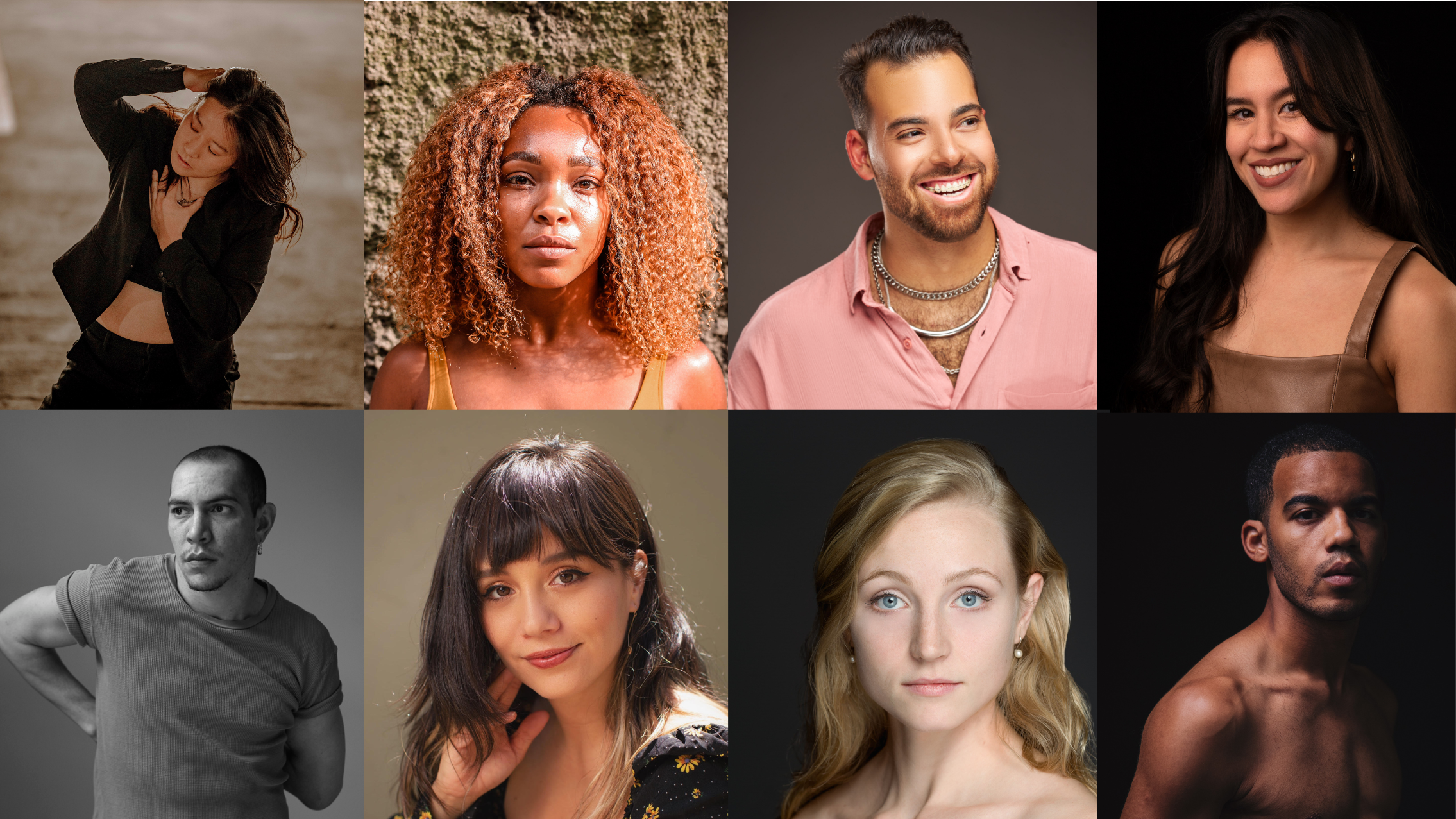 A series of headshots of the 2023 Choreography Fellows
